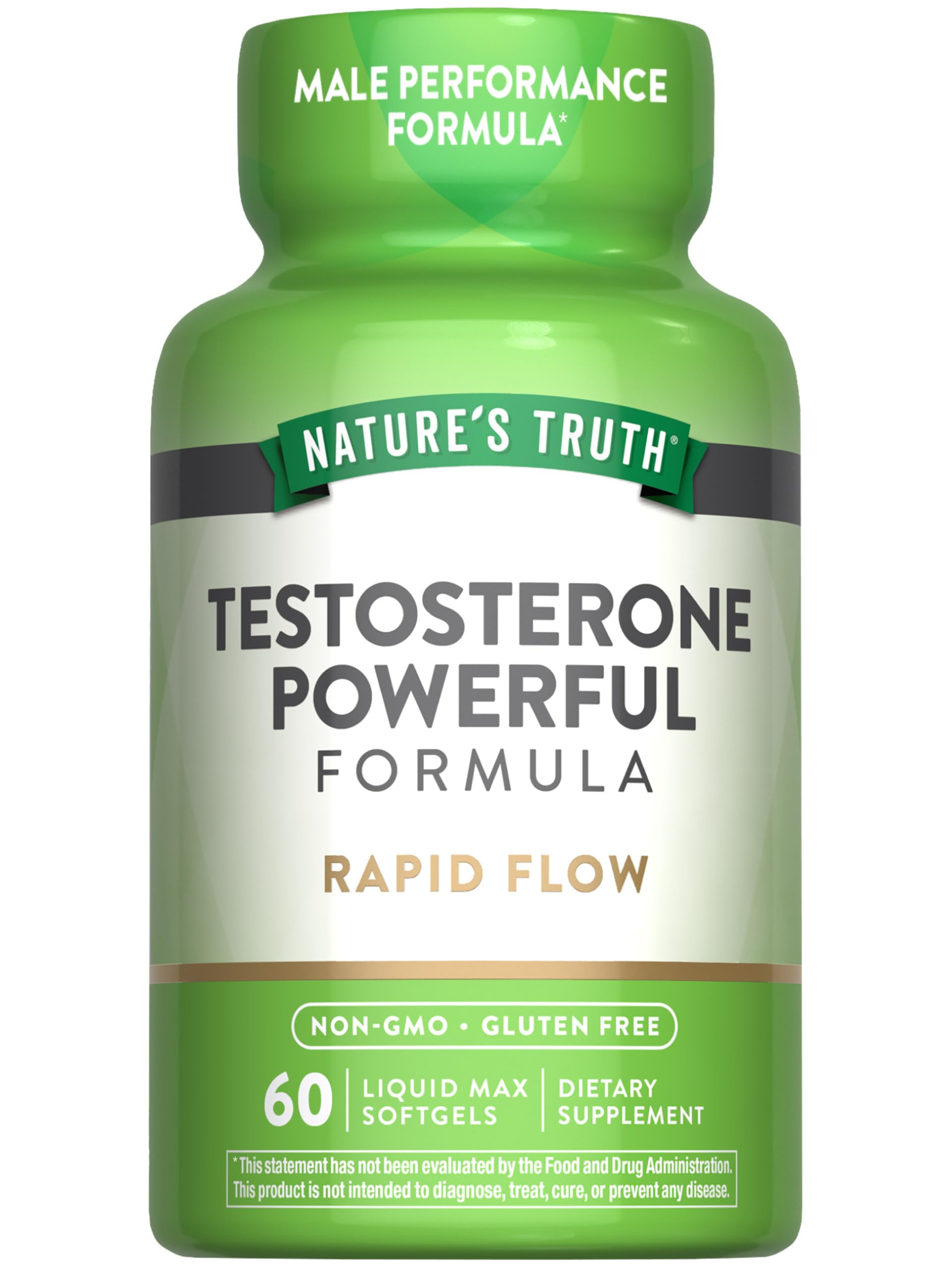 Nature's Truth Testosterone Booster for Men - 60 Softgels | Non-GMO, Gluten Free Supplement | Supports Energy, Muscle Growth & Vitality | Ideal for Fitness, Workout & Active Lifestyle