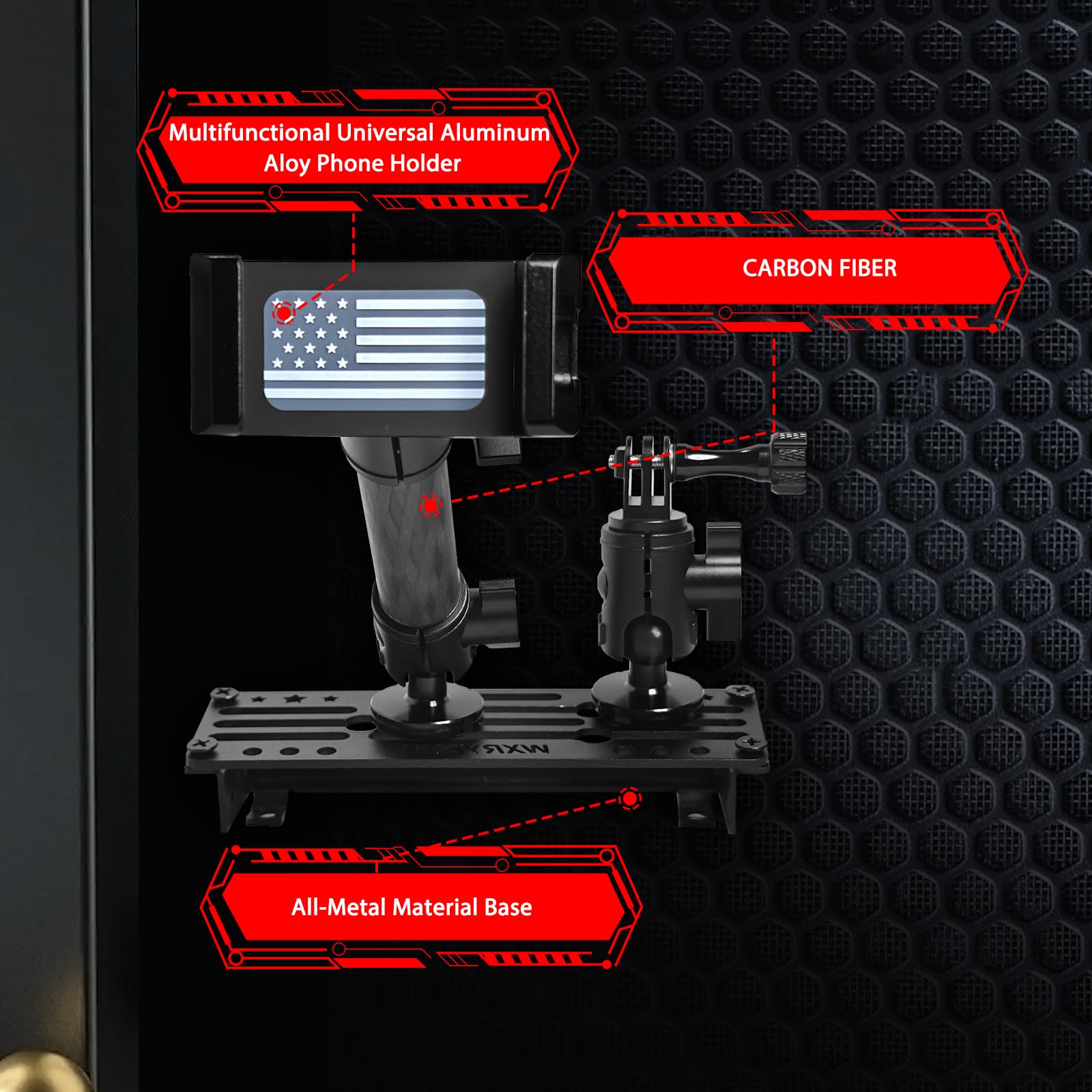 2024-2025 Ram Truck Dash Phone Mount - Universal Metal Phone Holder for 2019-2025 Ram 1500/2500/3500/TRX - Secure Dash Platform Car Mount - Perfect for GPS Navigation & Hands-Free Driving