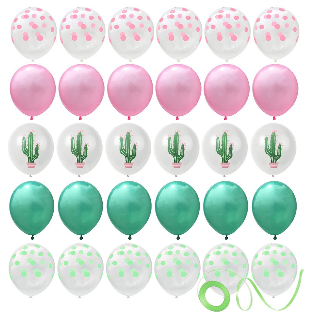 30PCS Cactus Party Balloons for Hawaiian Luau, Tropical Birthday Decorations, Summer Carnival & Baby Shower - Perfect for Pool Parties, Beach Events & Desert Themed Celebrations