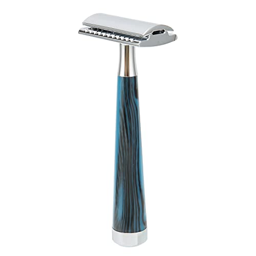 Premium Double Edge Safety Razor - Heavyweight Butterfly Open Design for Smooth & Fast Shaving | Long Handle Barber Razor for Men | Perfect for Home, Salon & Travel Shaving Kits