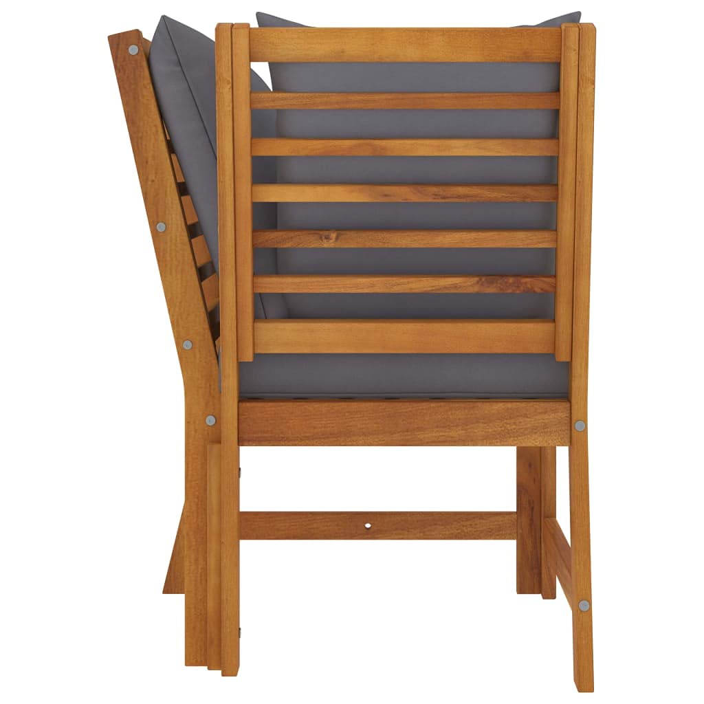 3 Piece Outdoor Patio Furniture Set - Acacia Wood Garden Lounge Sectional Sofa with Cushions & Coffee Table - Perfect for Backyard, Poolside, Porch or Deck Relaxation