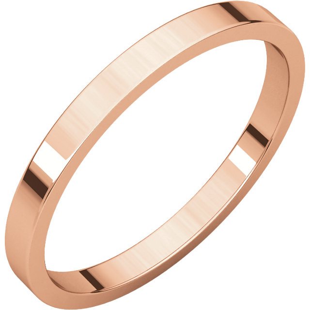 14K Gold 2mm Flat Wedding Band for Women - Elegant & Durable Ring for Brides, Anniversaries, and Everyday Wear