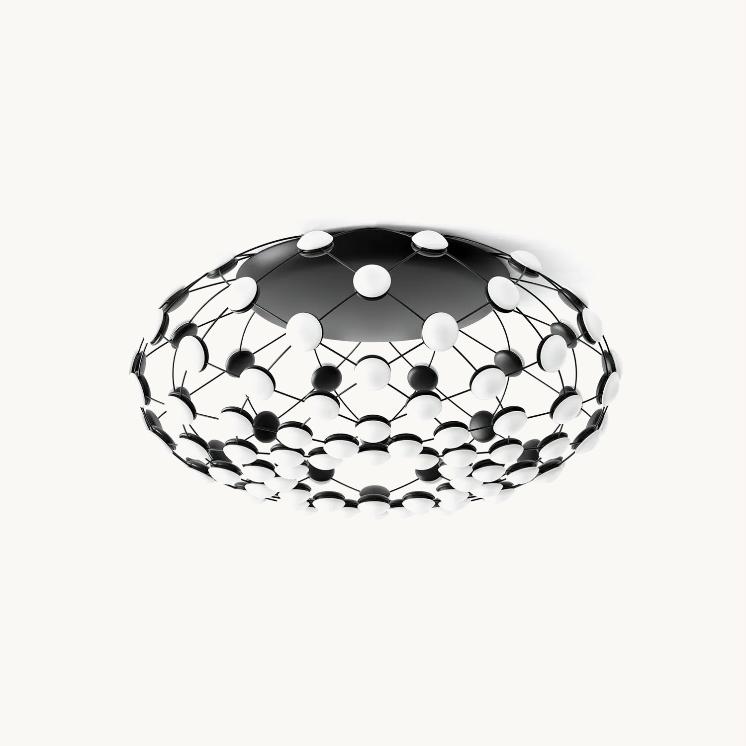 Modern Black and White Mesh Ceiling Lamp - Stylish Pendant Light for Living Room, Bedroom, Dining Room & Office Decor