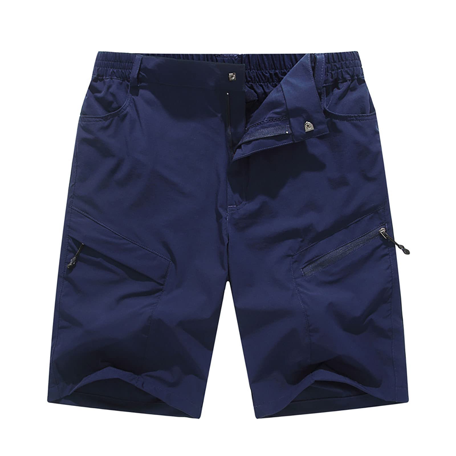 **LindoMaker Men's Cargo Shorts - Cotton Quick-Dry Athletic Running & Hiking Shorts with Pockets - Regular Fit for Outdoor Sports & Casual Wear**