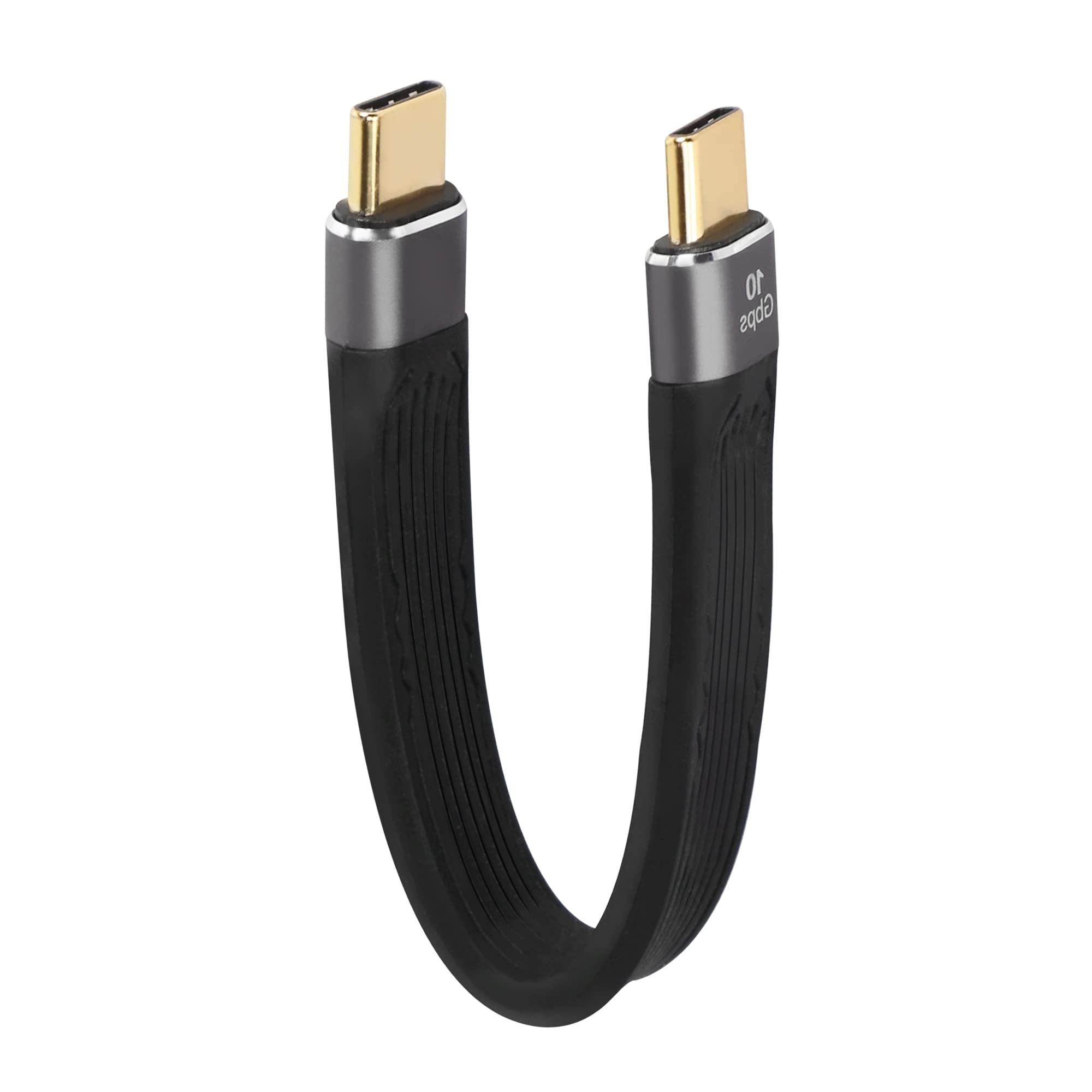 QIANRENON Short USB C to USB C Cable 100W Fast Charging & 10Gbps Data Transfer, PD 3.1 Gen 2 Type C Cable (5.11in) for MacBook Pro, Galaxy S23, iPad Pro - Perfect for Travel, Office & Car Charging