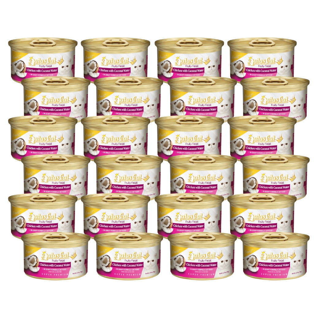 [24-Pack] Aatas Premium Wet Cat Food Variety Bundle - Fruity Feast in Gravy & Diamond Dinner in Jelly - Complete Nutrition for Adult Cats - Perfect for Daily Meals, Weight Management & Picky Eaters