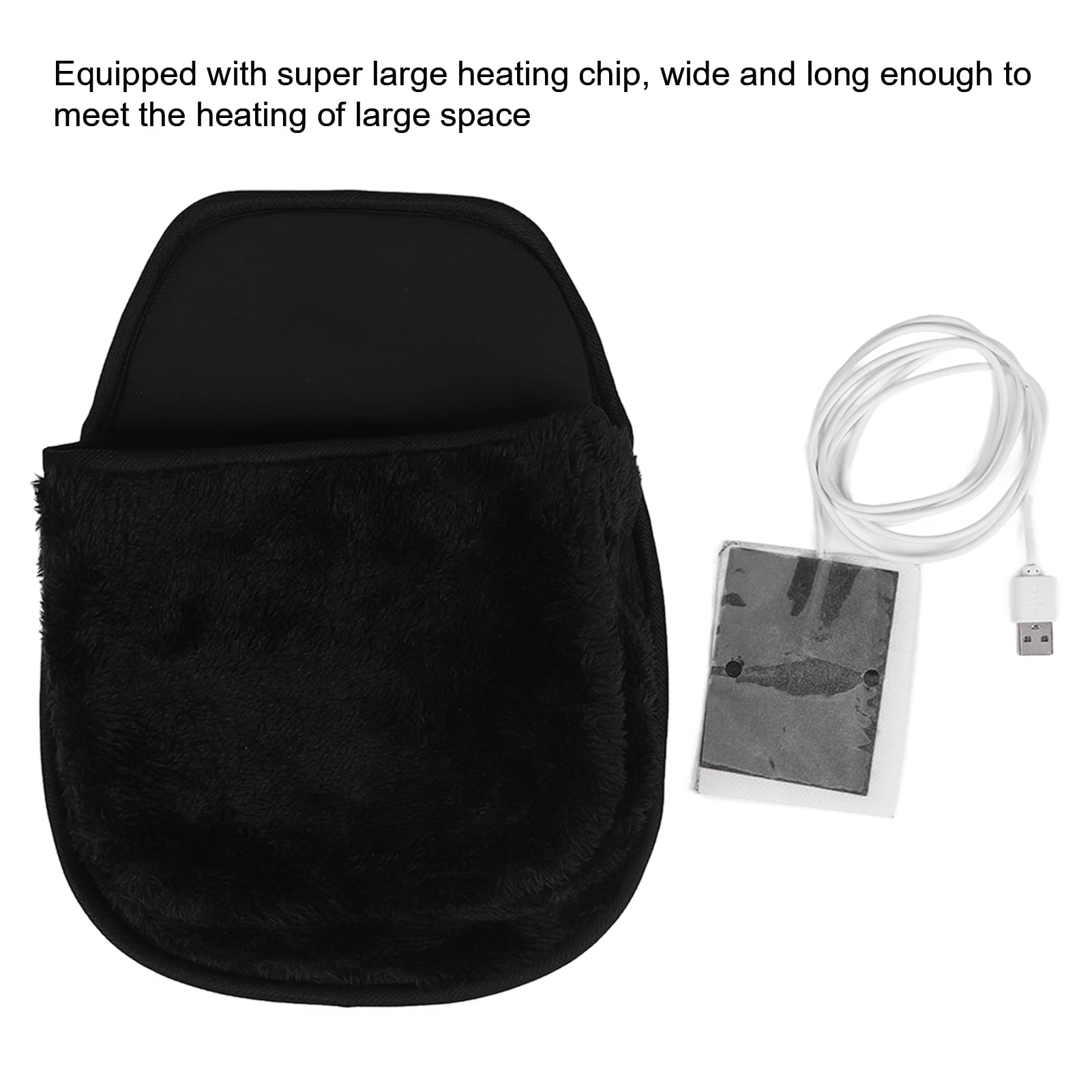 USB Heated Mouse Pad & Hand Warmer - ZJchao Electric Heating Pad for Office, Gaming & Home Use - Warm Computer Mouse Pad with Roomy Design - Perfect Desk Accessory for Men & Women (Black) - Stay Cozy While Working, Gaming or Studying in Cold Weather