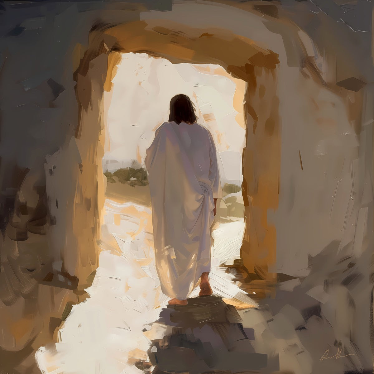 He is Risen Christian Wall Art - Gallery Wrapped Canvas Print - Religious Home Decor for Easter, Church & Faith-Based Interiors