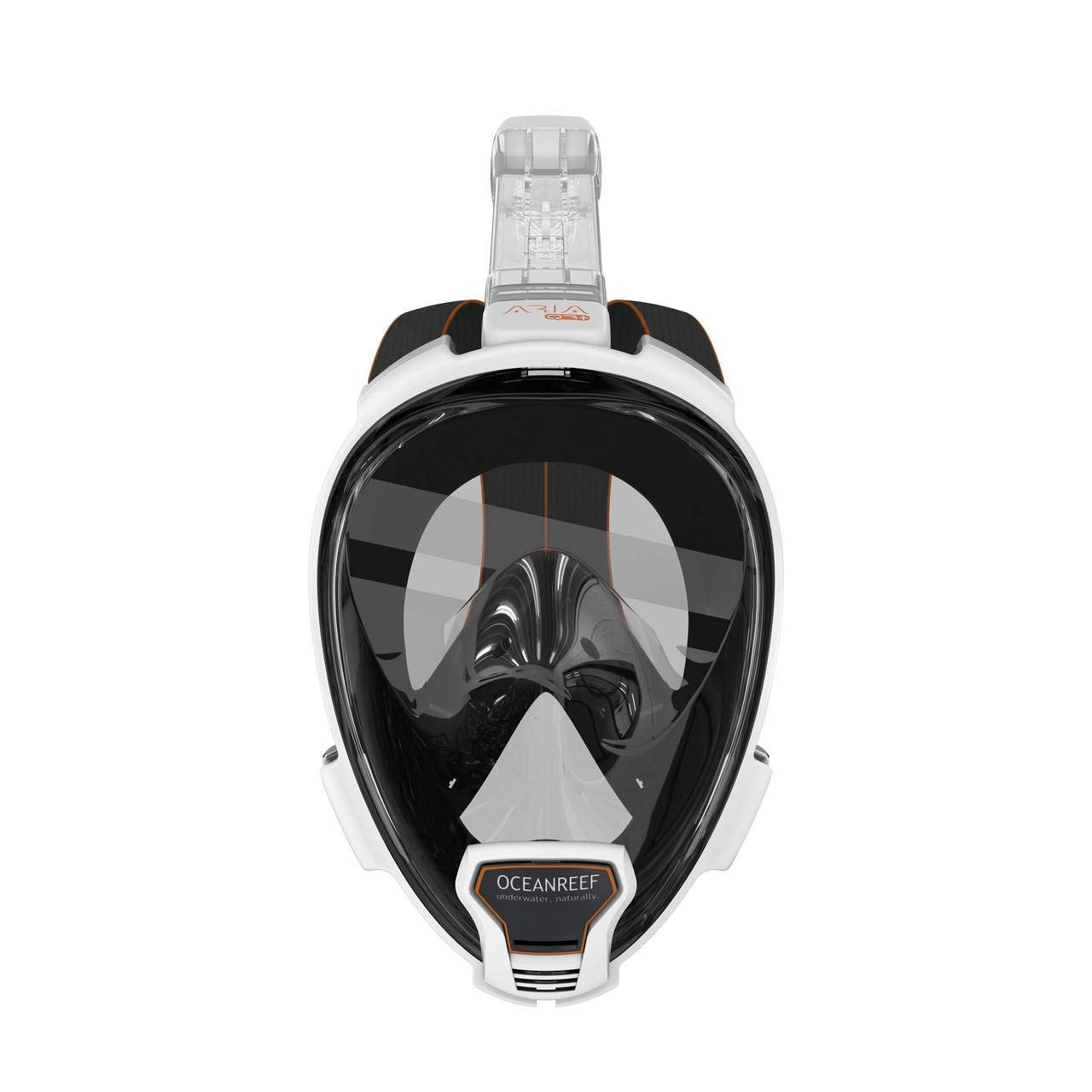 Ocean Reef Aria QR+ Full Face Snorkeling Mask with Camera Mount & Snorkie Talkie - White - Size L/XL - Perfect for Underwater Photography & Hands-Free Communication