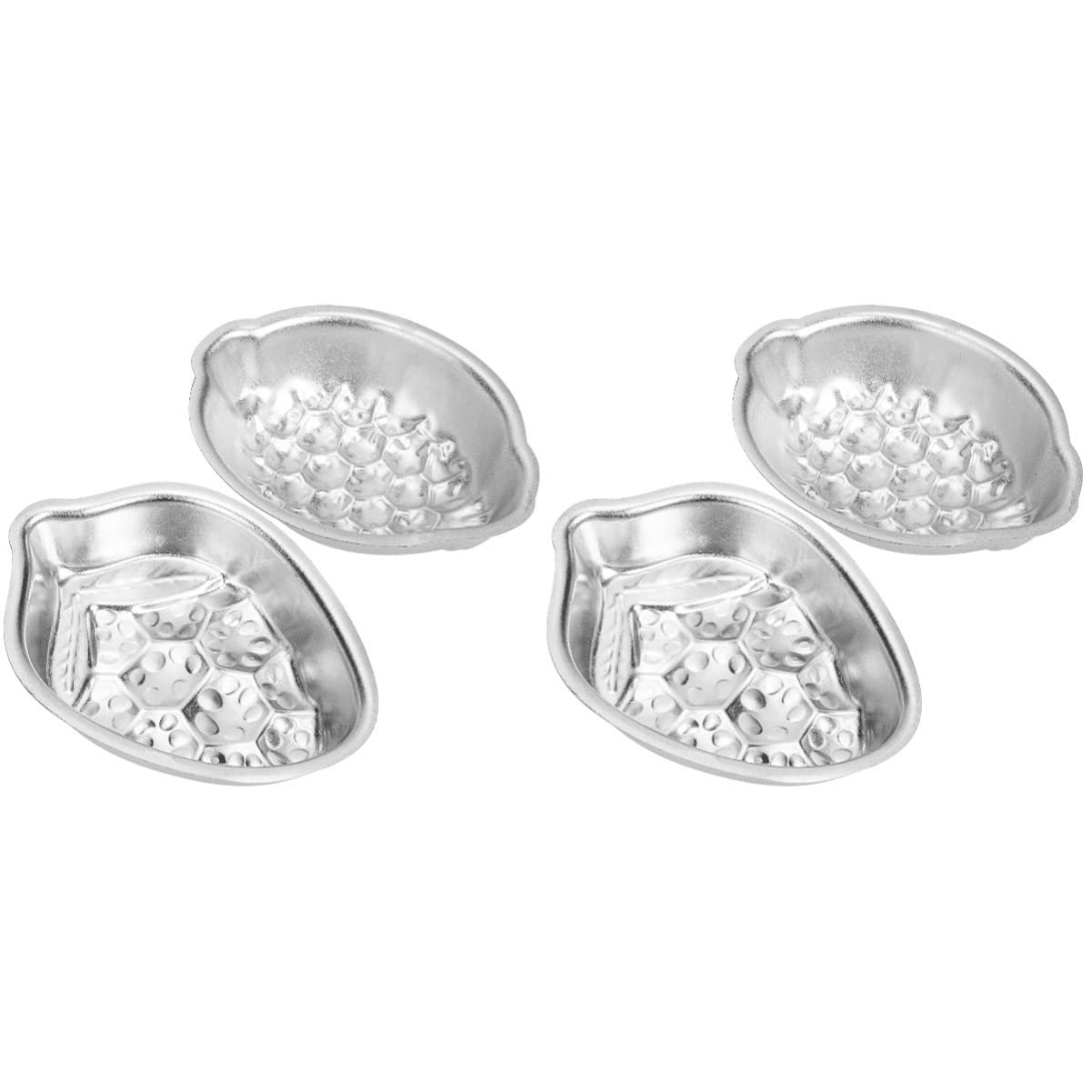 Yardwe 4-Piece Stainless Steel Cake Molds Set - Rice Cake, Pudding, Jelly & Chocolate Baking Molds for Steamed Desserts, Fruit-Shaped Cake Pans - Perfect for Home Baking, Party Treats & Asian Cuisine
