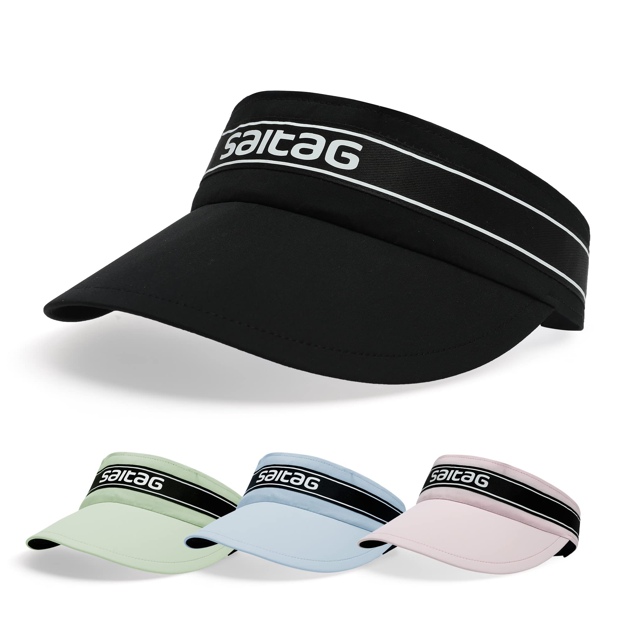 SAITAG Adjustable Sun Visor Hat for Women & Men - UV Protection Sport Cap for Tennis, Golf, Running - Perfect for Outdoor Activities & Summer Sports