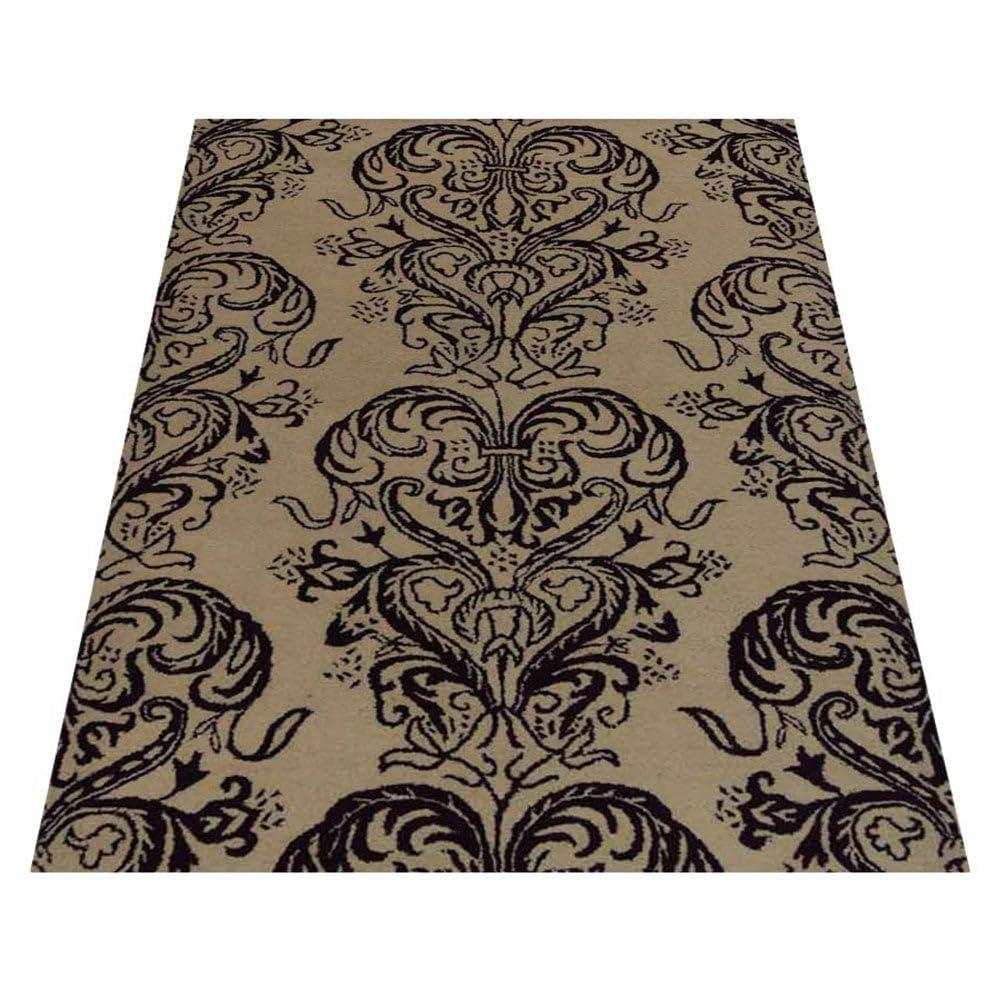 Hand Tufted Wool Eco-Friendly Area Rugs 4'x6' Rectangle - Cream & Brown Contemporary Modern Design, High Pile Handmade Carpet for Living Room, Bedroom | Soft & Durable Floor Decor for Home, Office (K20930)