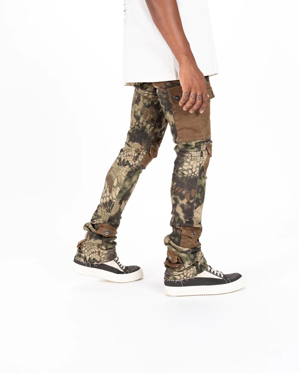 PHEELINGS My Pleasure Cargo Flare Stack Denim Jeans - Stylish High Waist Women's Pants for Casual Wear & Street Fashion
