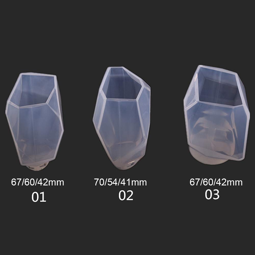 FineInno 3-Piece Large Gemstone Resin Molds for Jewelry Making - Multi-Faceted Stone Silicone Molds for DIY Epoxy Resin Casting, Aromatherapy & Candle Making - Perfect for Handmade Gifts, Home Decor & Craft Projects