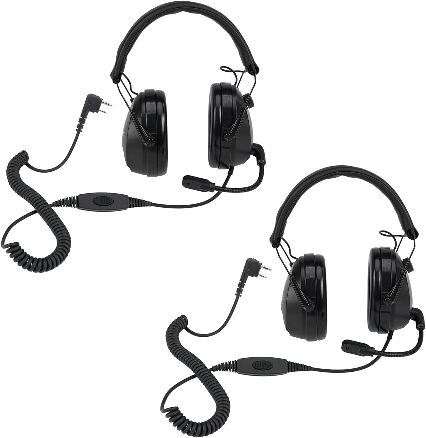 Retevis EHK012 Two-Way Radio Headset with Noise Cancelling Mic & Volume Control - Compatible with Retevis H777 RT68 RT27 RT22 & Baofeng BF-888S F8HP Walkie Talkies (2-Pack) - Ideal for Construction, Security, and Outdoor Adventures