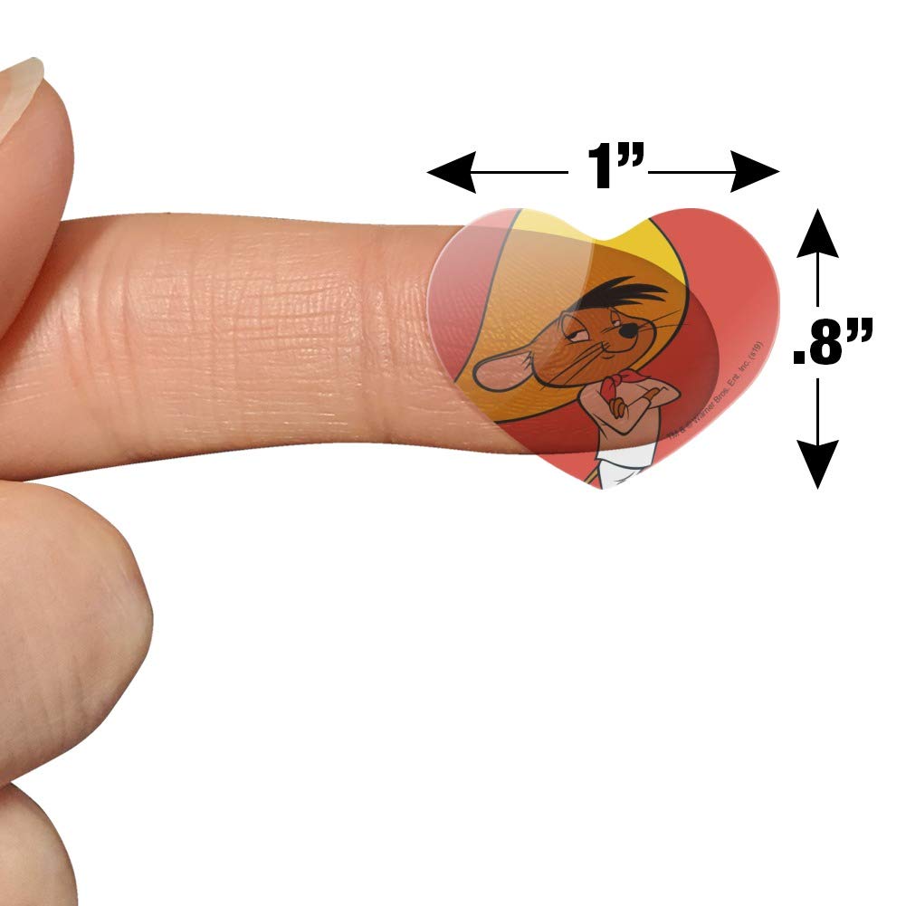 Looney Tunes Speedy Gonzales Heart Shaped Planner Stickers - Cute Cartoon Scrapbook Decals for Bullet Journals, Calendars & DIY Crafts - Perfect for School, Office & Gift Giving
