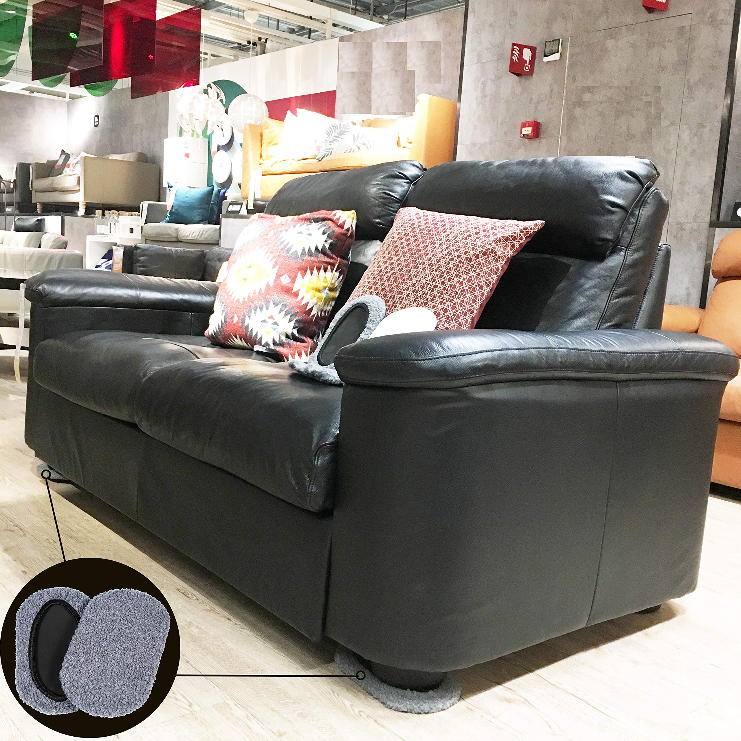 9.5in x 5.75in Heavy Duty Furniture Moving Kit (8-Piece Set) - Multi-Surface Sliders for Hardwood, Tile & Carpet - 2-in-1 Reusable Furniture Glides with Non-Slip Pads - Perfect for Sofas, Tables & Home Rearranging