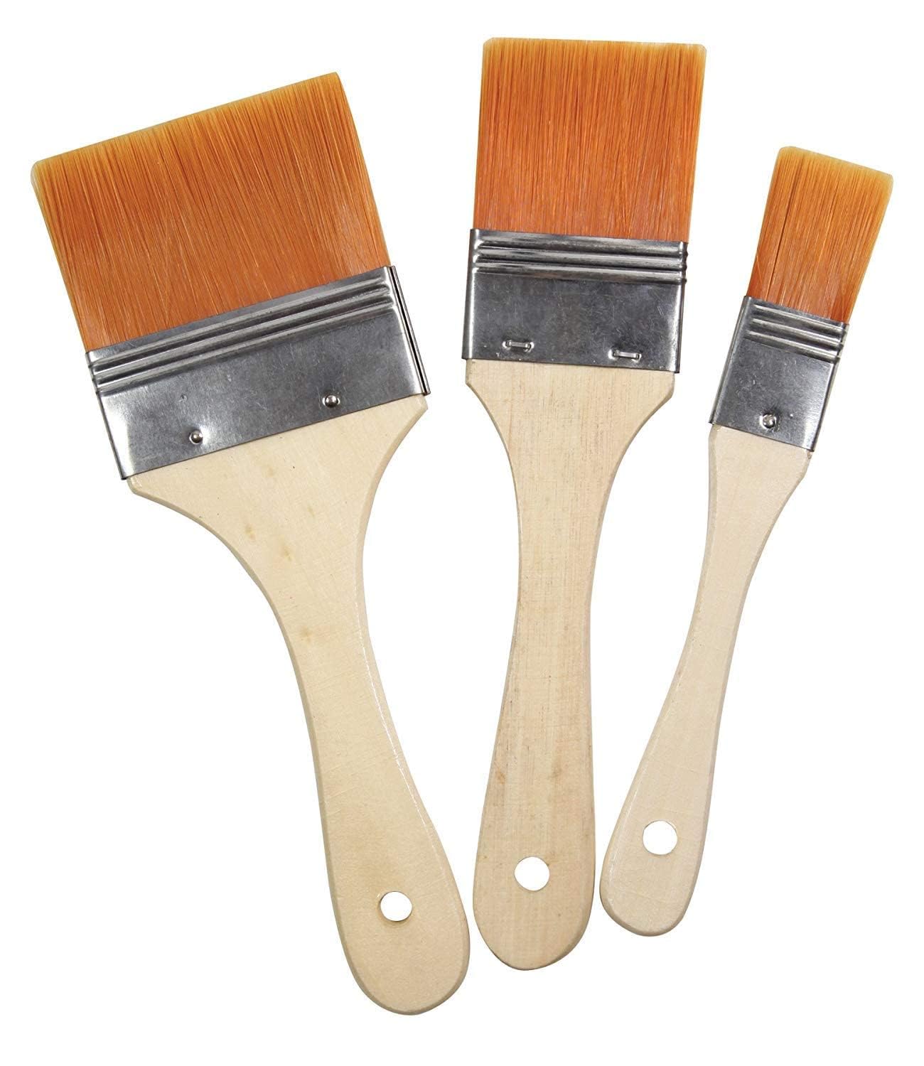 Keep Smiling Professional 60mm Acrylic Flat Brush Set with Wooden Handle - Artist Paint Brushes for Oil Painting, Watercolor & Acrylics - Perfect for Canvas, Portrait & Fine Art Painting