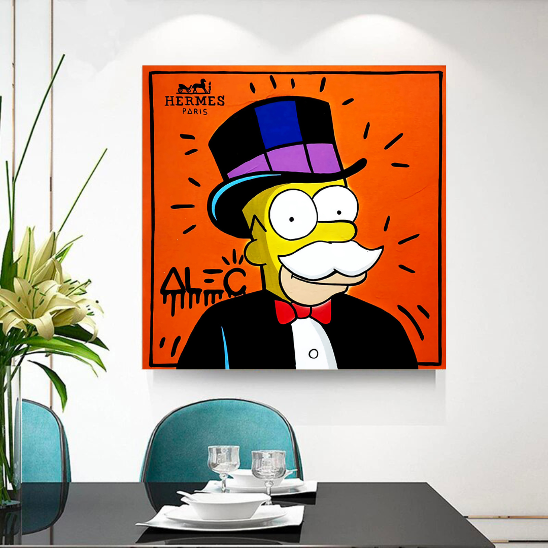 The Simpsons Canvas Wall Art by Alec - High-Quality Cartoon Home Decor for Living Room, Bedroom & Office