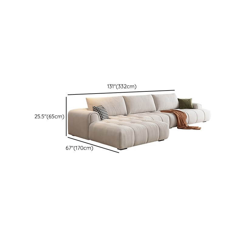 Modern L-Shaped Sectional Sofa with Chaise Lounge, Left-Facing Design, Natural Wood Legs & Hidden Support - Perfect for Living Room, Apartment, or Home Theater Seating