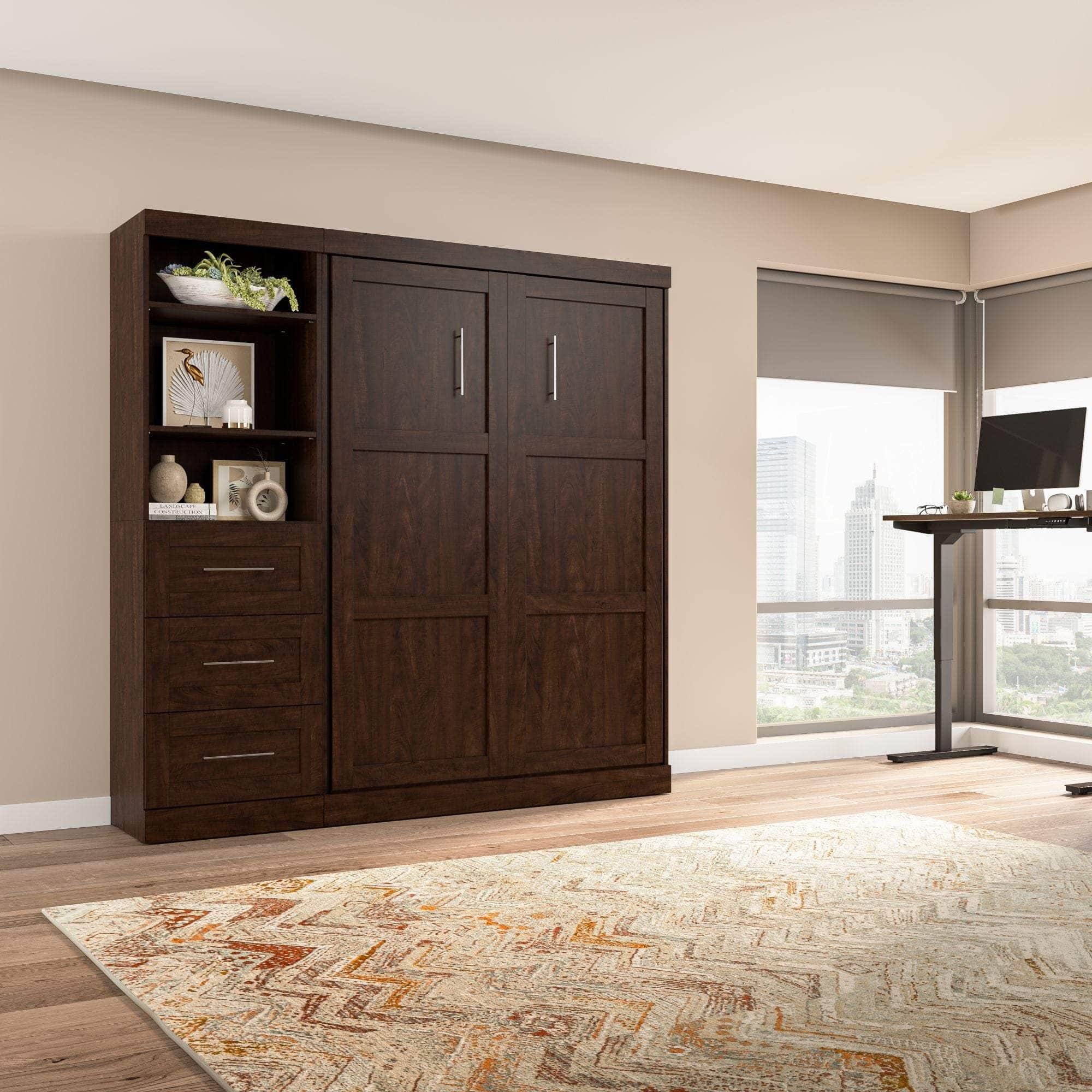Pur Full Murphy Wall Bed with Storage Drawers - 84