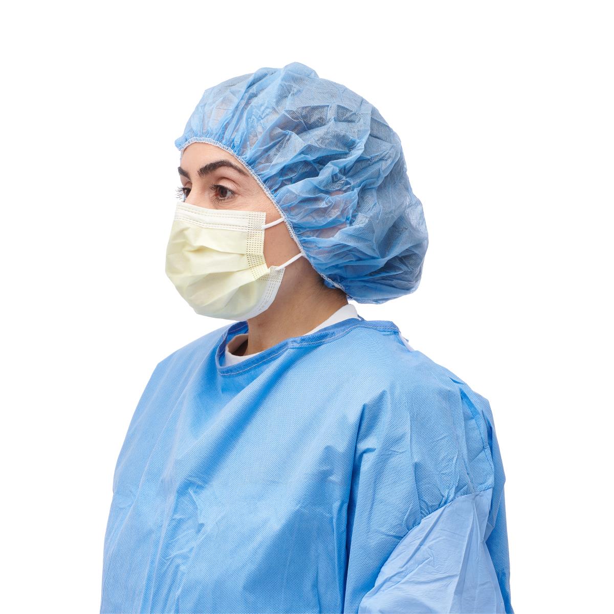Disposable Yellow Isolation Face Mask with Earloop - Box of 50 | Comfortable & Breathable for Medical, Dental, Salon & Daily Protection