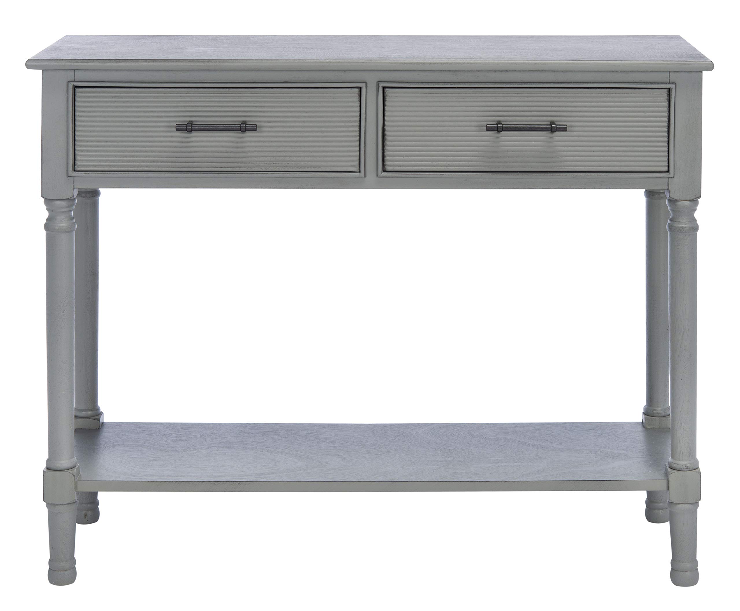 Distressed Grey 2-Drawer Console Table with Bottom Shelf - Safavieh Home Collection Ryder | Perfect for Entryway, Living Room & Hallway Decor