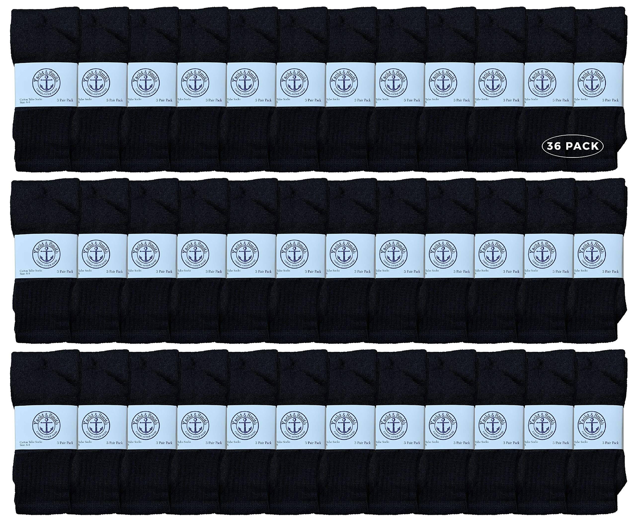 Yacht & Smith 17 Inch Wholesale Kids Tube Socks - Soft Cotton Crew Socks for Boys & Girls (Size 6-8) - Perfect for School, Sports & Everyday Wear