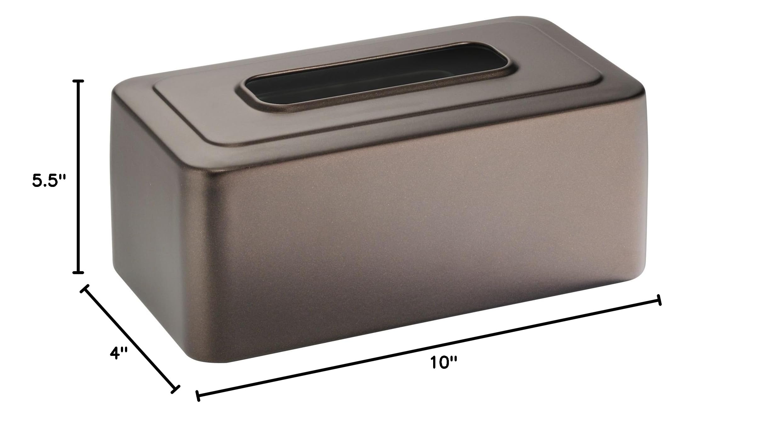iDesign Olivia Bronze Tissue Box Cover - Elegant Rectangle Decorative Holder for Bathroom, Bedroom & Living Room | Perfect for Home Decor and Gift Giving