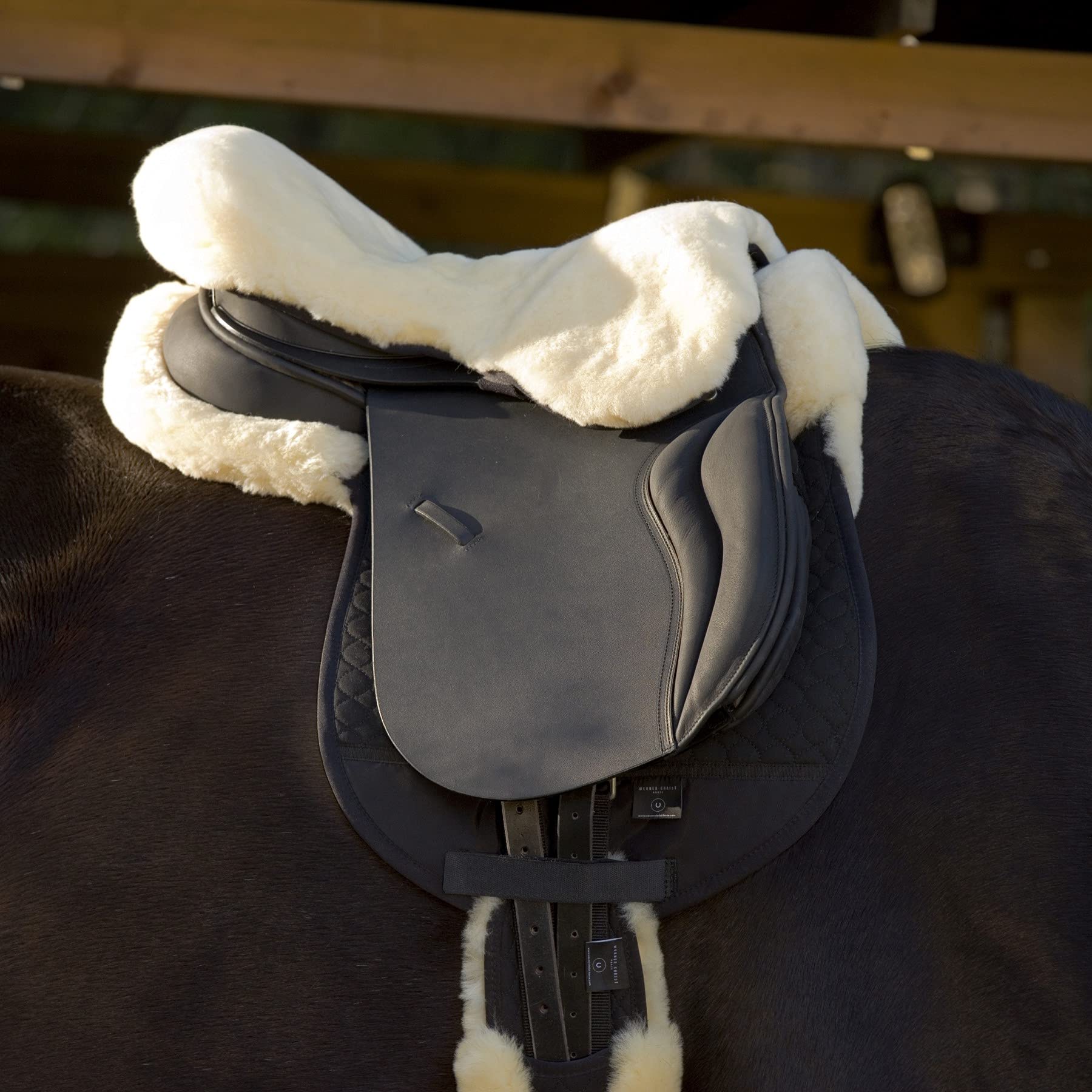 Premium English Horse Saddle Seat Saver - Genuine Sheepskin Equestrian Riding Pad for Comfort & Protection | Ideal for Dressage, Show Jumping & Trail Riding