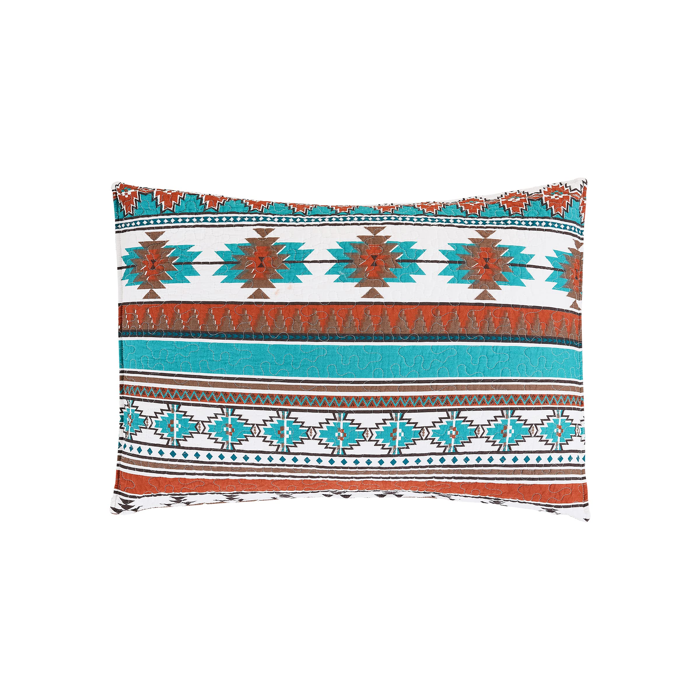 C&F Home Aqua Valley 2-Piece Twin Quilt Set - 100% Cotton Lightweight Reversible Bedspread Coverlet with Orange Geometric Print, Machine Washable - Perfect for Kids' Rooms, Guest Beds & Dorm Decor