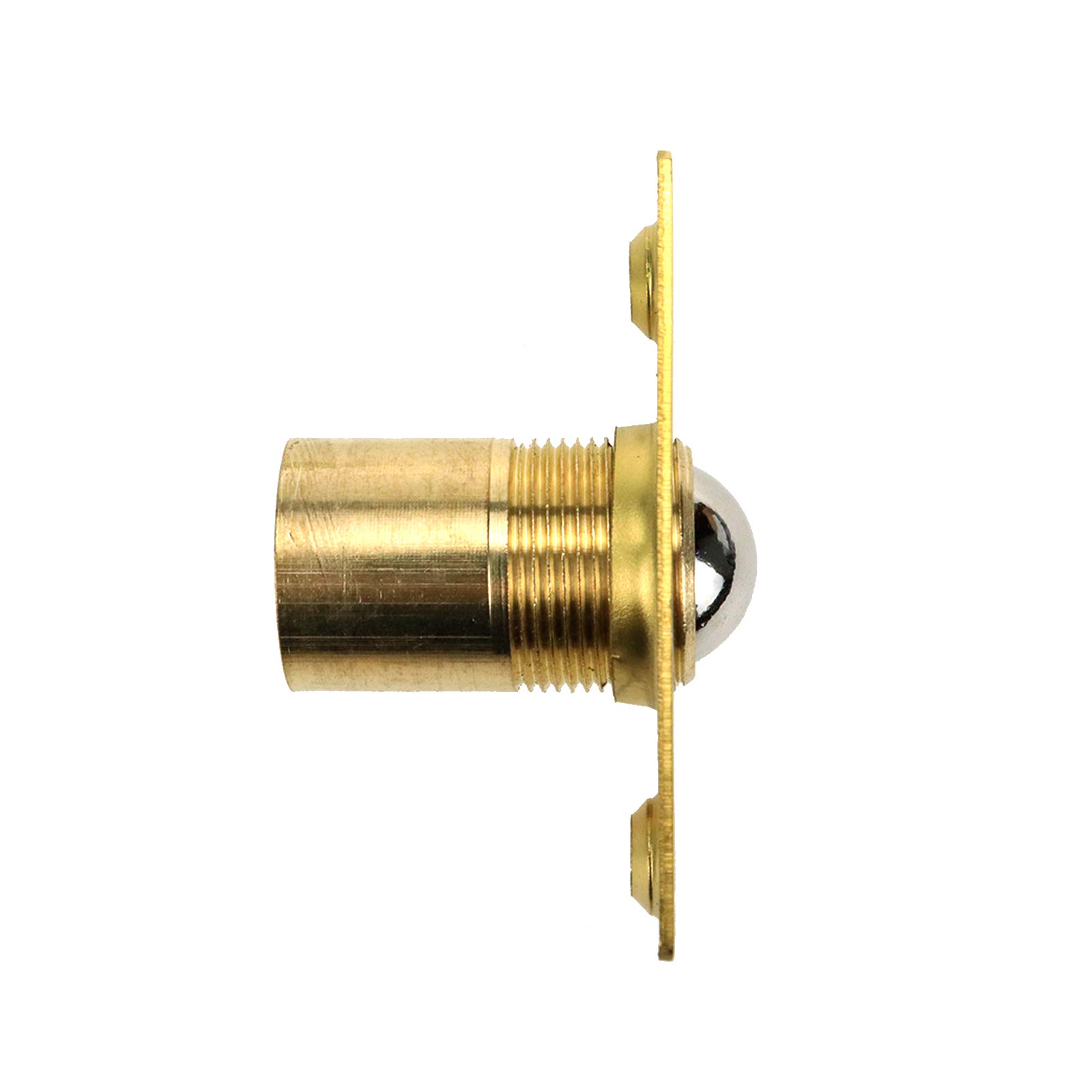 Dasunny 4-Pack Adjustable Stainless Steel Closet Door Ball Catch Locks with Strike Plate - Bright Gold Tone - Perfect for Sliding Doors, Cabinets & Wardrobes