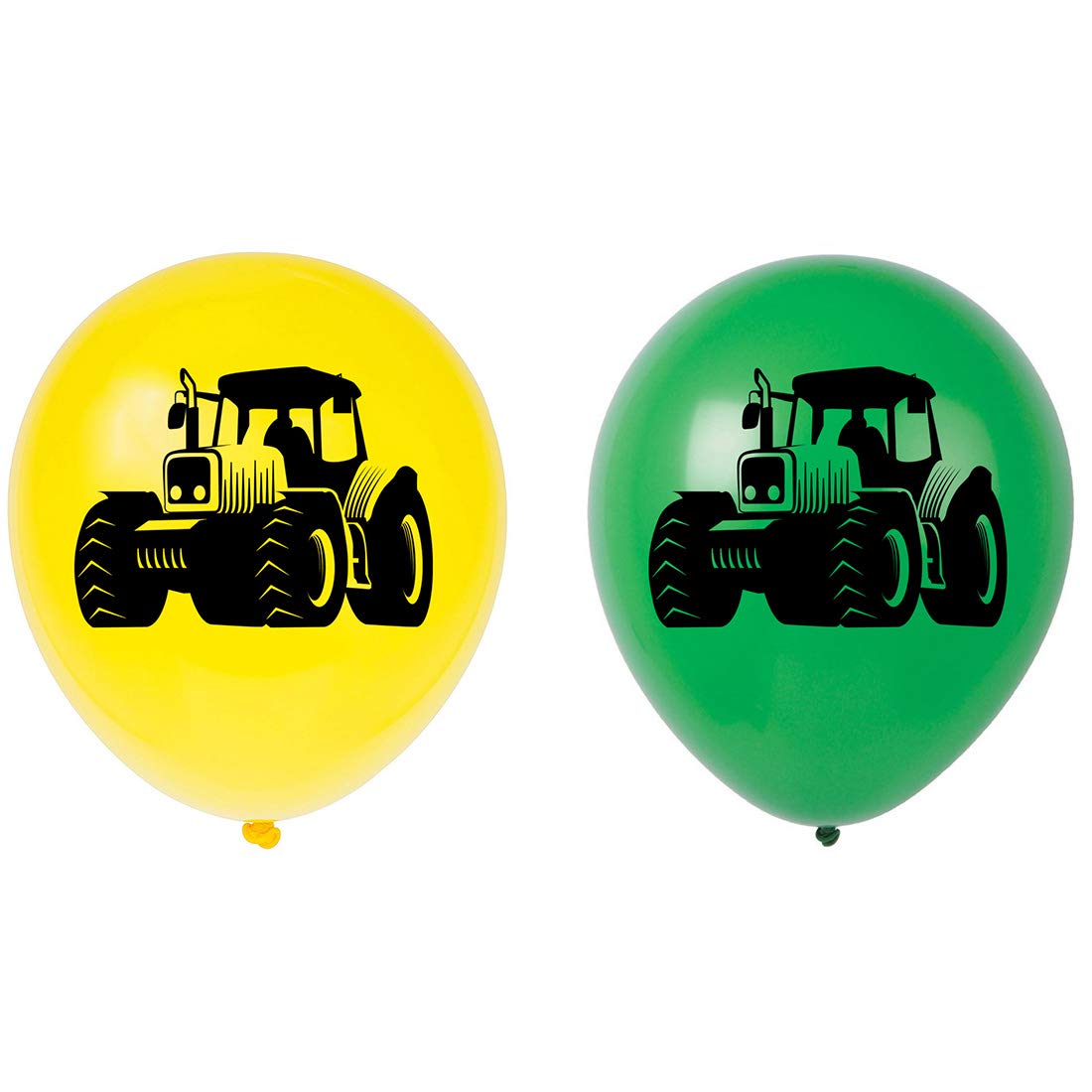 12 Inch Green & Yellow Farm Tractor Latex Balloons (16 Pack) - Birthday Party Decorations, Baby Shower Supplies - Perfect for Farm Theme Parties, Gender Reveals & Kids' Birthday Celebrations