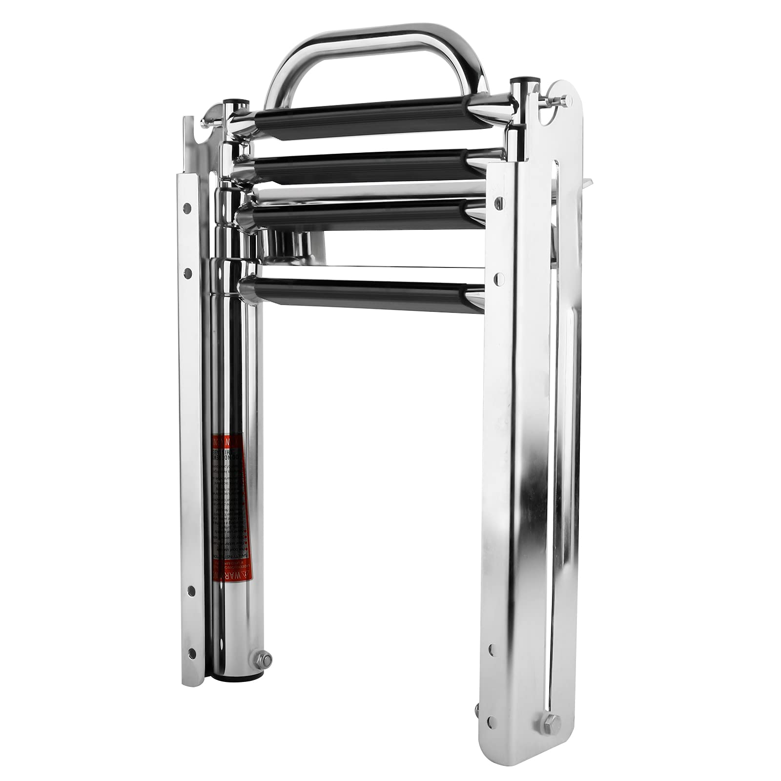 **Amarine Made 4-Step Stainless Steel 316 Boat Ladder – Spring Loaded Sliding Ladder with Carry Handle & Pop-N-Lock for Swim Platform – Perfect for Boating, Fishing & Water Sports**