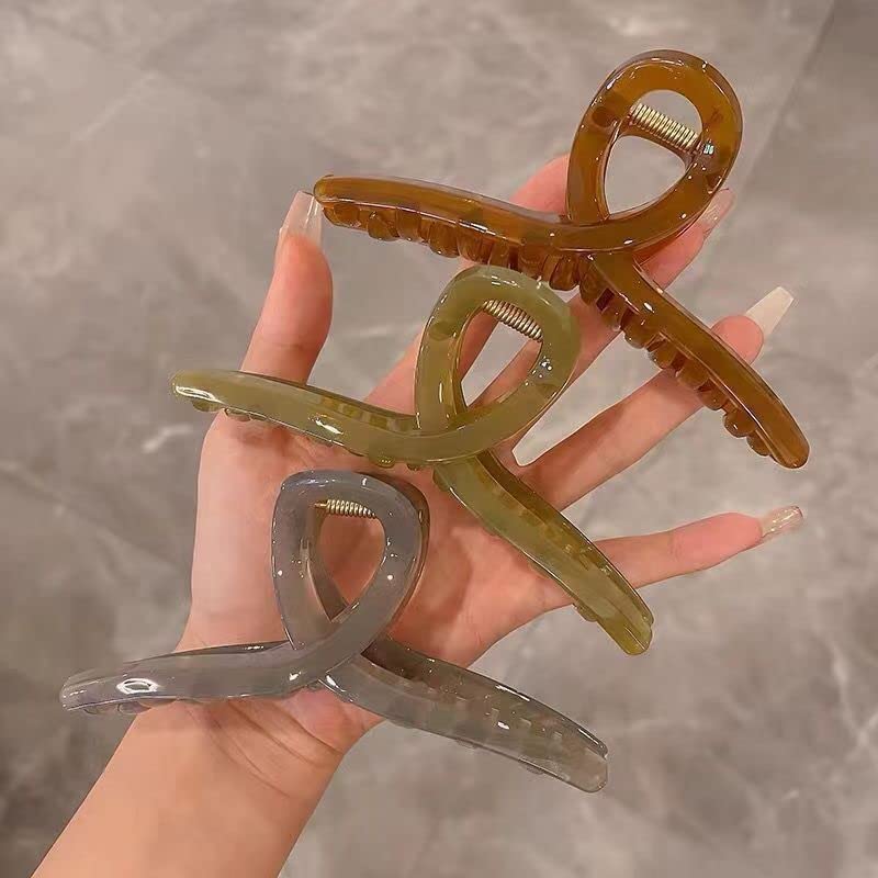 4 Pcs Matte Square Hair Claw Clips for Women - Korean Style Solid Color Acrylic Crab Hair Clips, Hairpins for Girls - Perfect Hair Accessories Gift for Everyday, Party & Travel