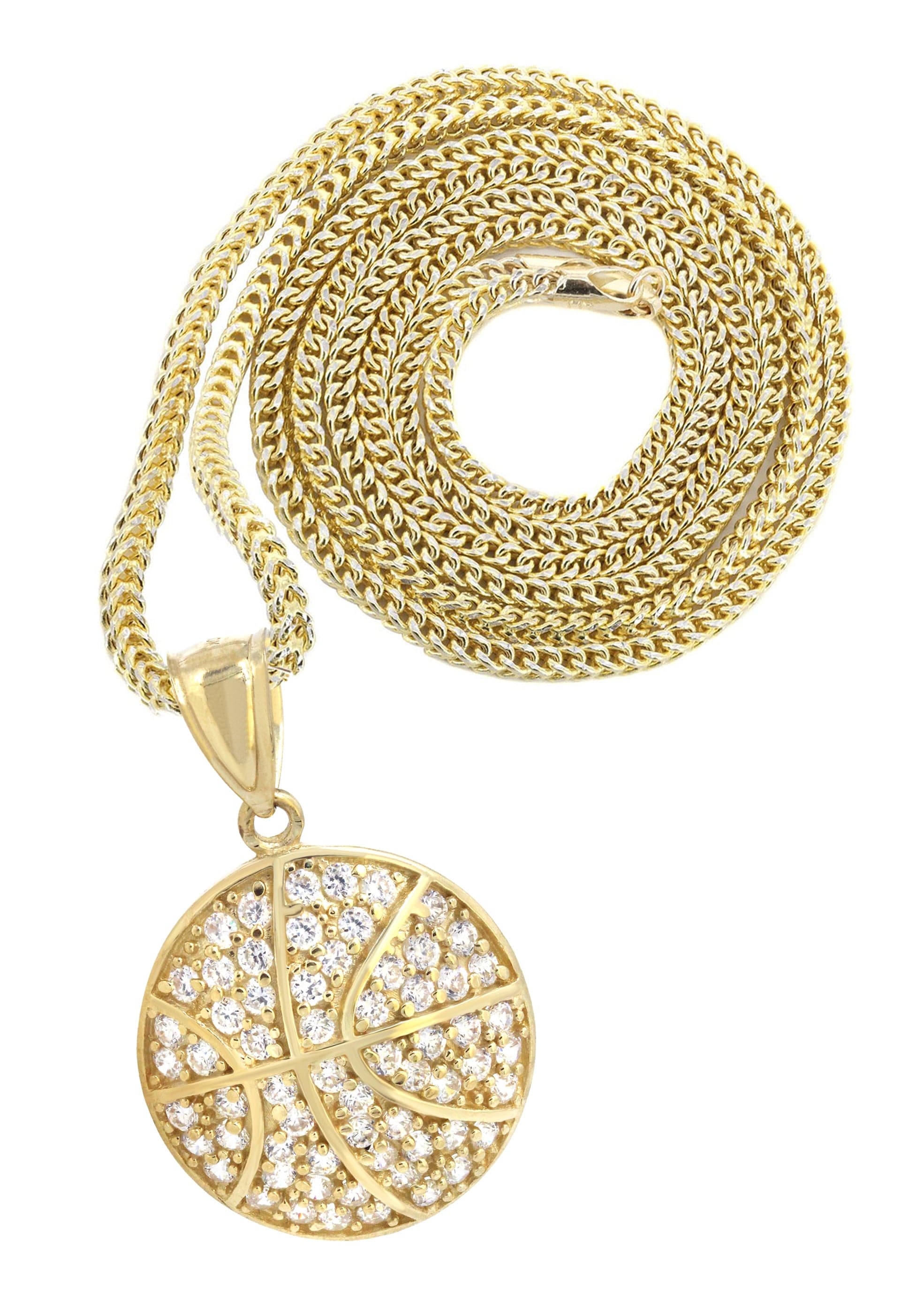 10K Yellow Gold Basketball Necklace for Men & Women - 16.2 Grams Solid Gold Pendant - Perfect Gift for Basketball Fans, Athletes & Sports Lovers - Ideal for Games, Parties & Everyday Wear