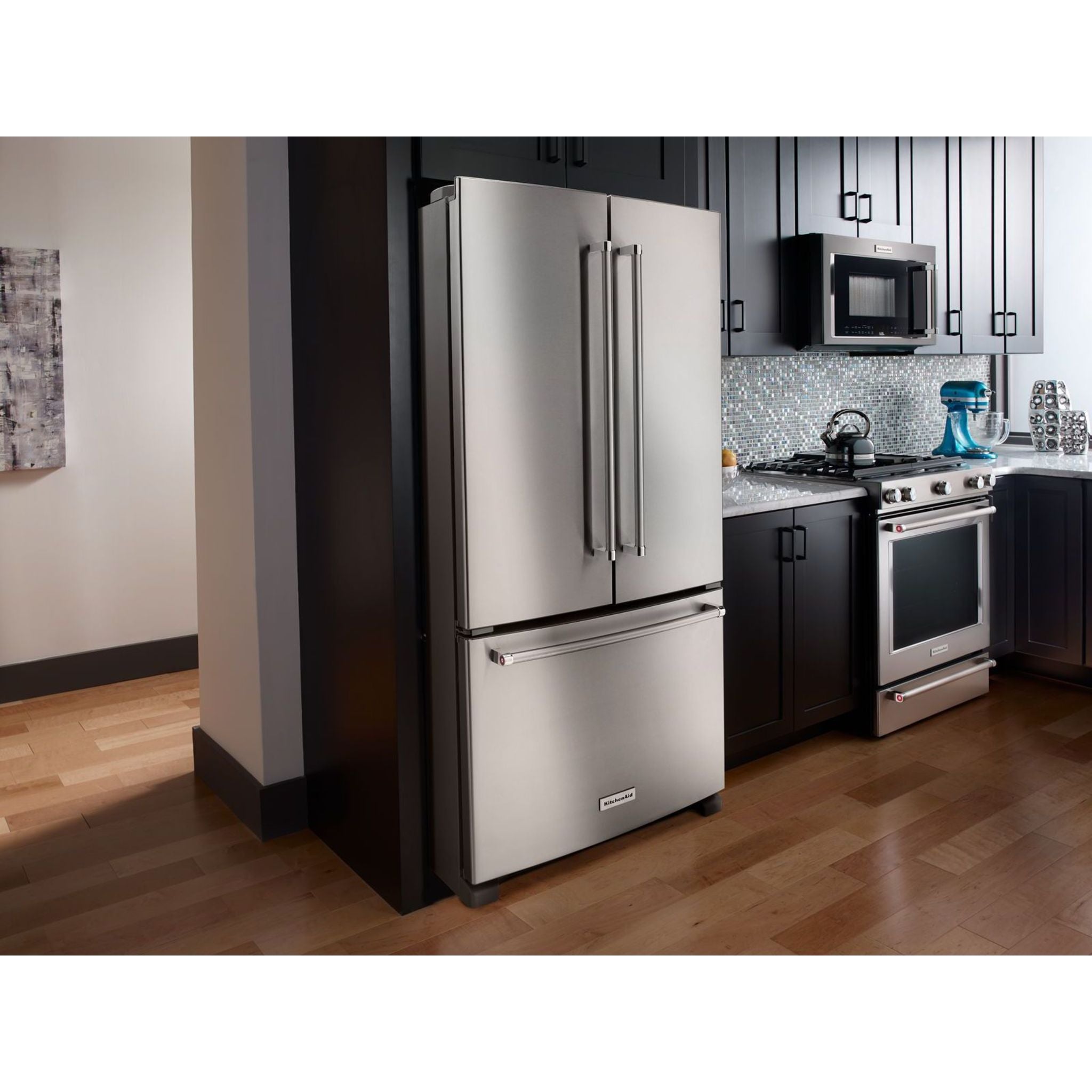 KitchenAid KRFF305ESS 36-Inch French Door Refrigerator with Stainless Steel Finish - Perfect for Modern Kitchens & Open-Concept Living Spaces