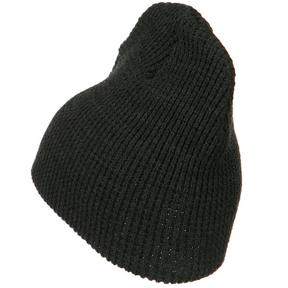 Artex Big Stretch Waffle Stitch Short Beanie for Men & Women - Soft Winter Hat in Charcoal Gray - Perfect for Skiing, Hiking and Cold Weather Activities