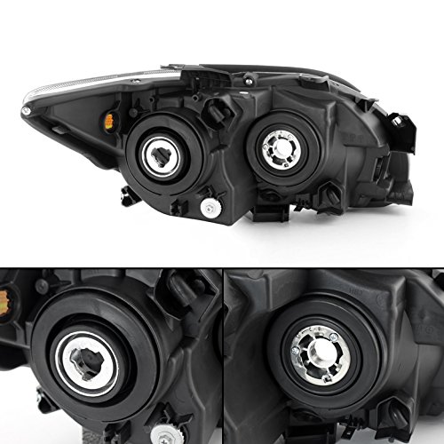 AKKON Black Bezel Projector Headlights & Full LED Fog Lights with Switch for Scion TC - Left & Right Lamps Combo - Upgrade Your Night Driving & Style