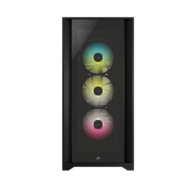 Corsair iCUE 5000X RGB Tempered Glass Mid Tower PC Case - Black | High Airflow ATX Gaming Computer Case with 3 RGB Fans | Perfect for Gaming Rigs & Streaming Setups
