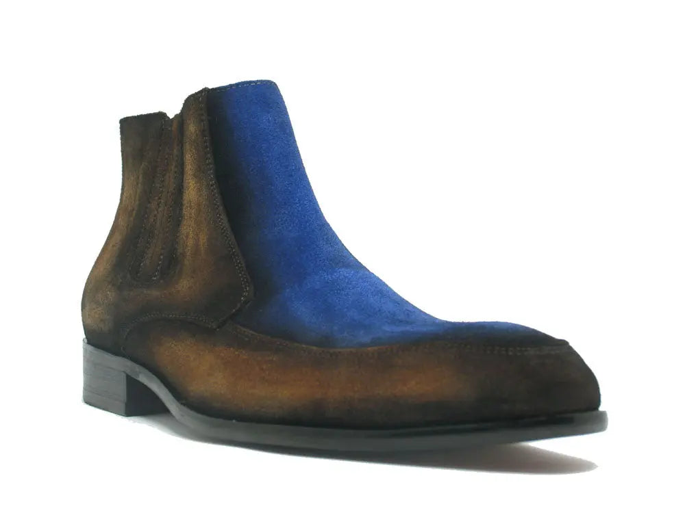 Men's Two-Tone Suede Chelsea Boots - Comfortable Ankle Boots for Casual & Dress Wear | Perfect for Office, Date Night & Fall Fashion