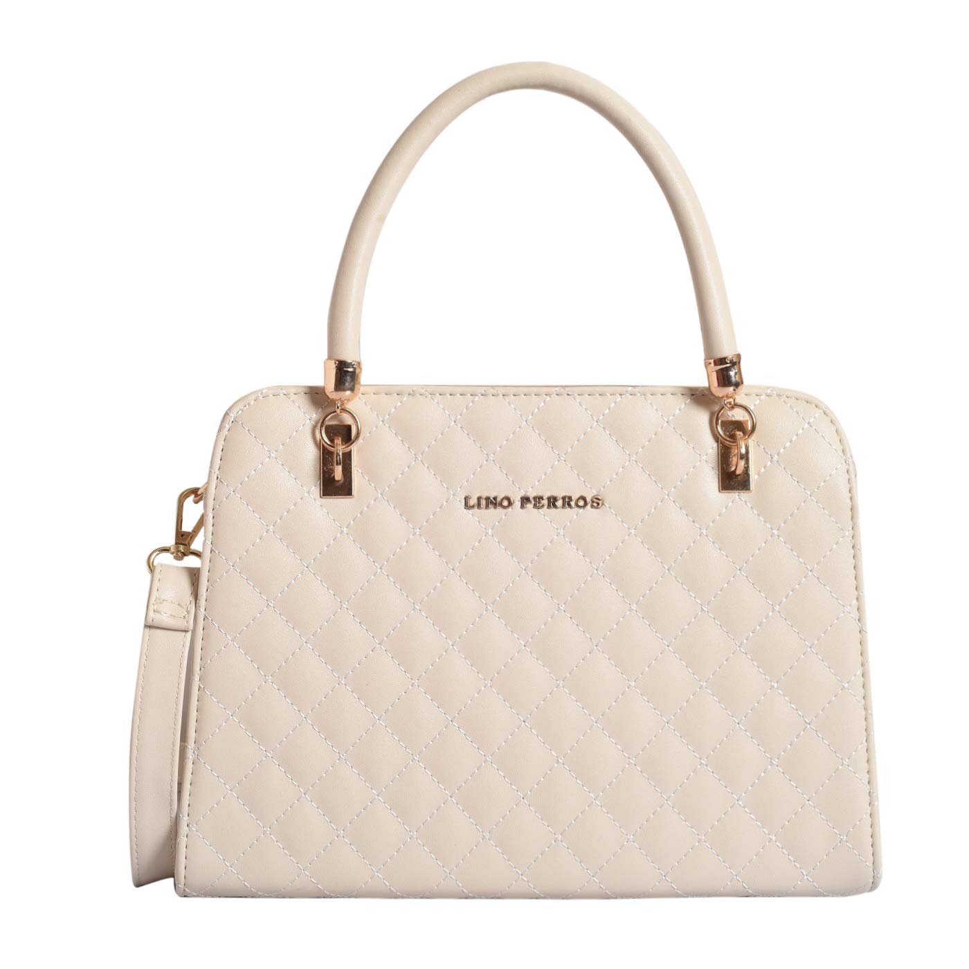 Lino Perros Women's Leather Handbag - Stylish White Crossbody Purse for Work, Travel & Everyday Use