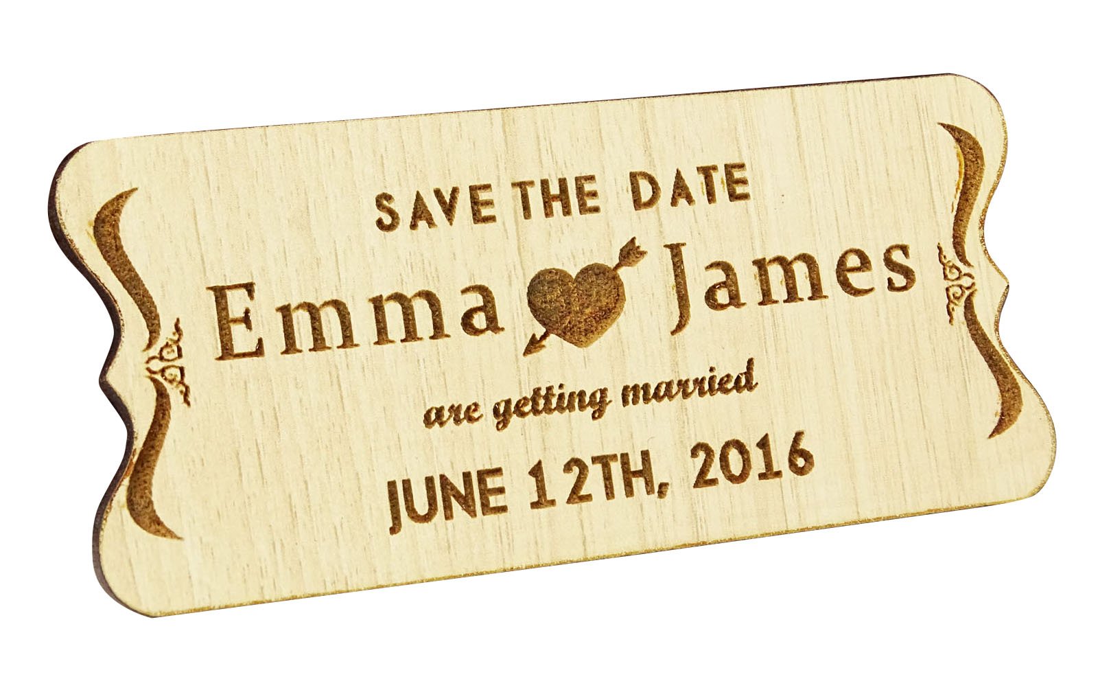 50 Custom Engraved Wooden Save The Date Magnets - Rustic Wedding Announcements - Perfect for Wedding Invitations, Bridal Showers & Anniversary Gifts