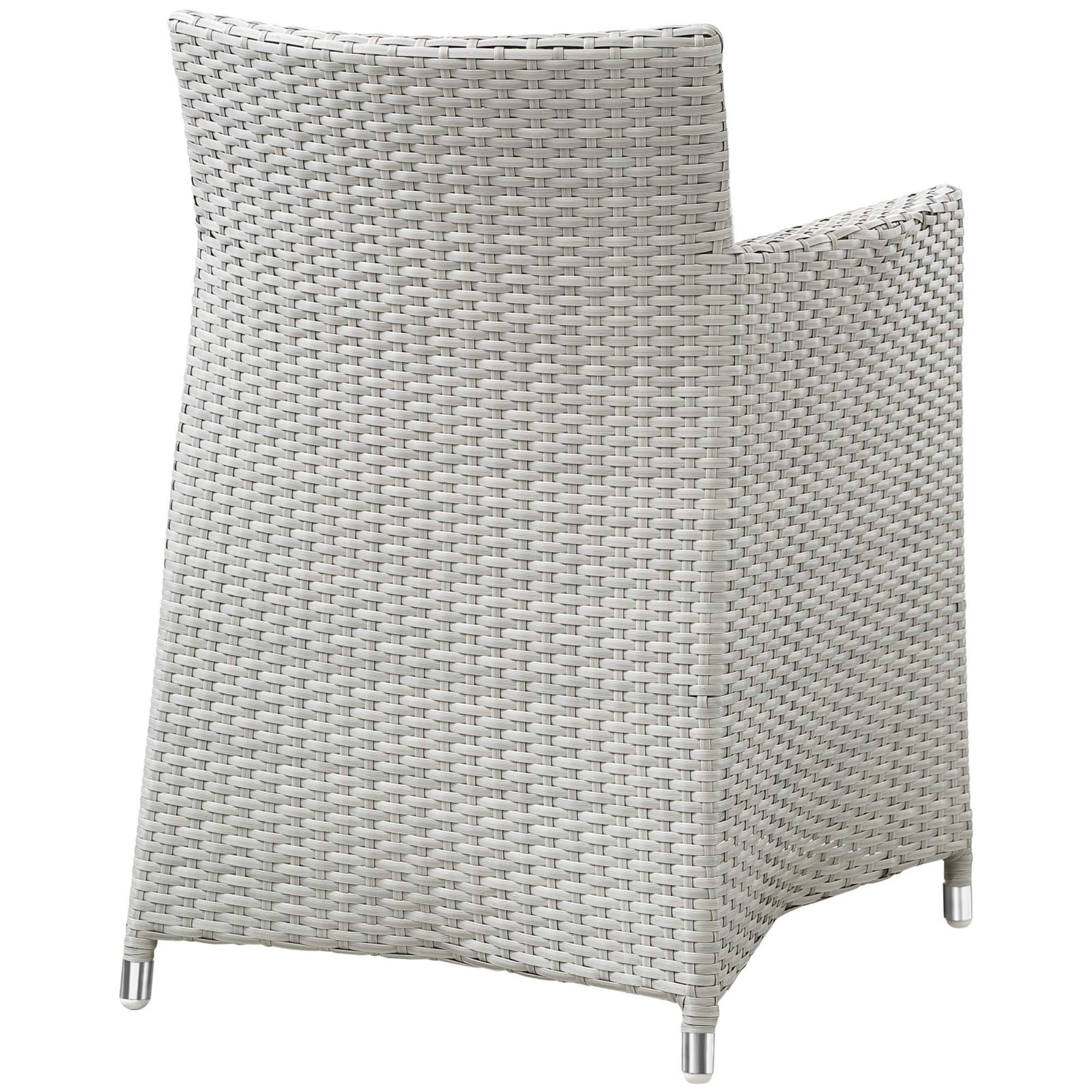 Ergode Junction Outdoor Patio Dining Arm Chair - Weather-Resistant Synthetic Rattan Lounge Chair with Cushion | Easy Assembly Modern Patio Furniture for Garden, Poolside & Backyard Relaxation