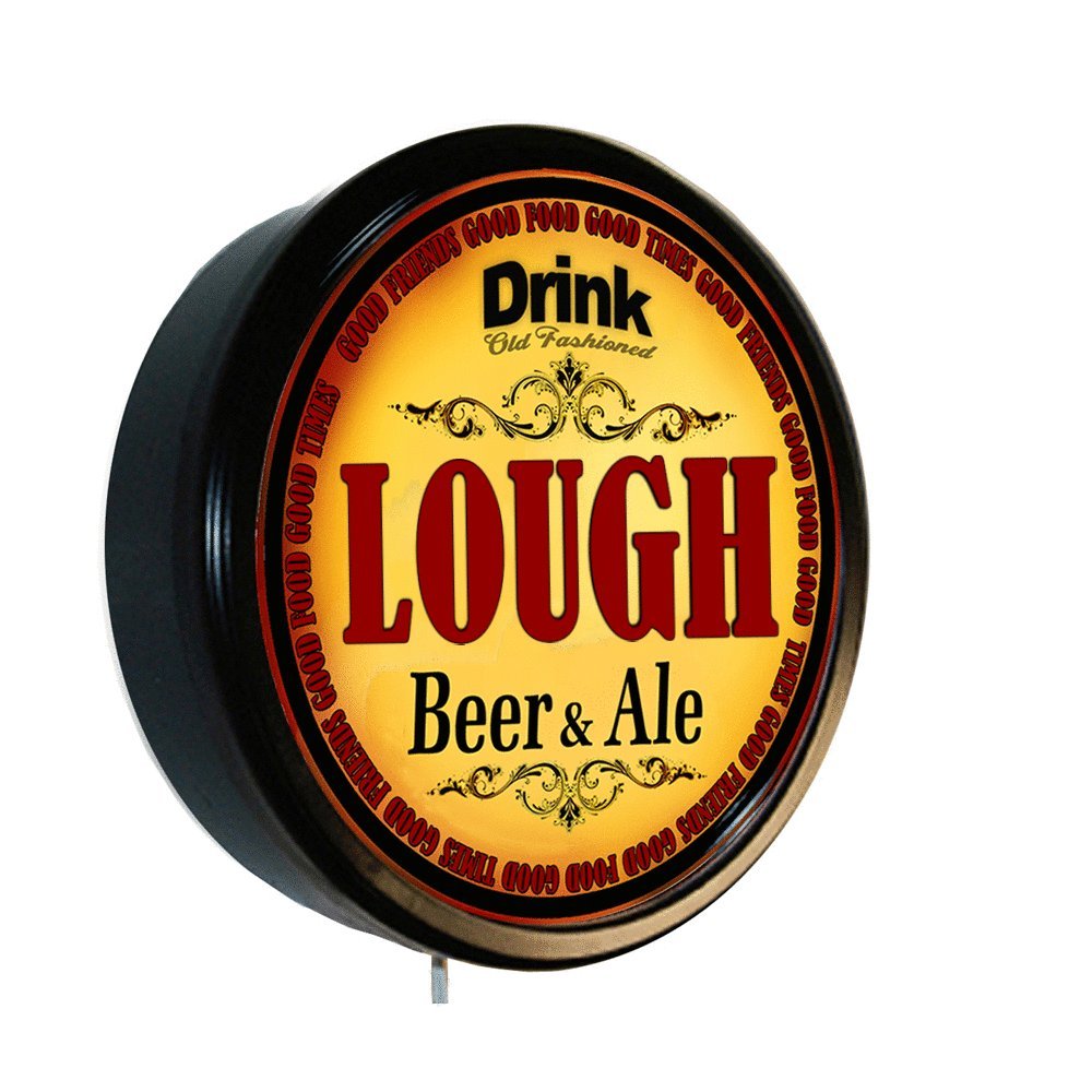 Goldenoldiesclocks Lough Beer and Ale Cerveza Lighted Wall Sign - Vintage Pub Decor for Home Bar, Man Cave, or Tavern - Perfect for Beer Lovers & Collectors