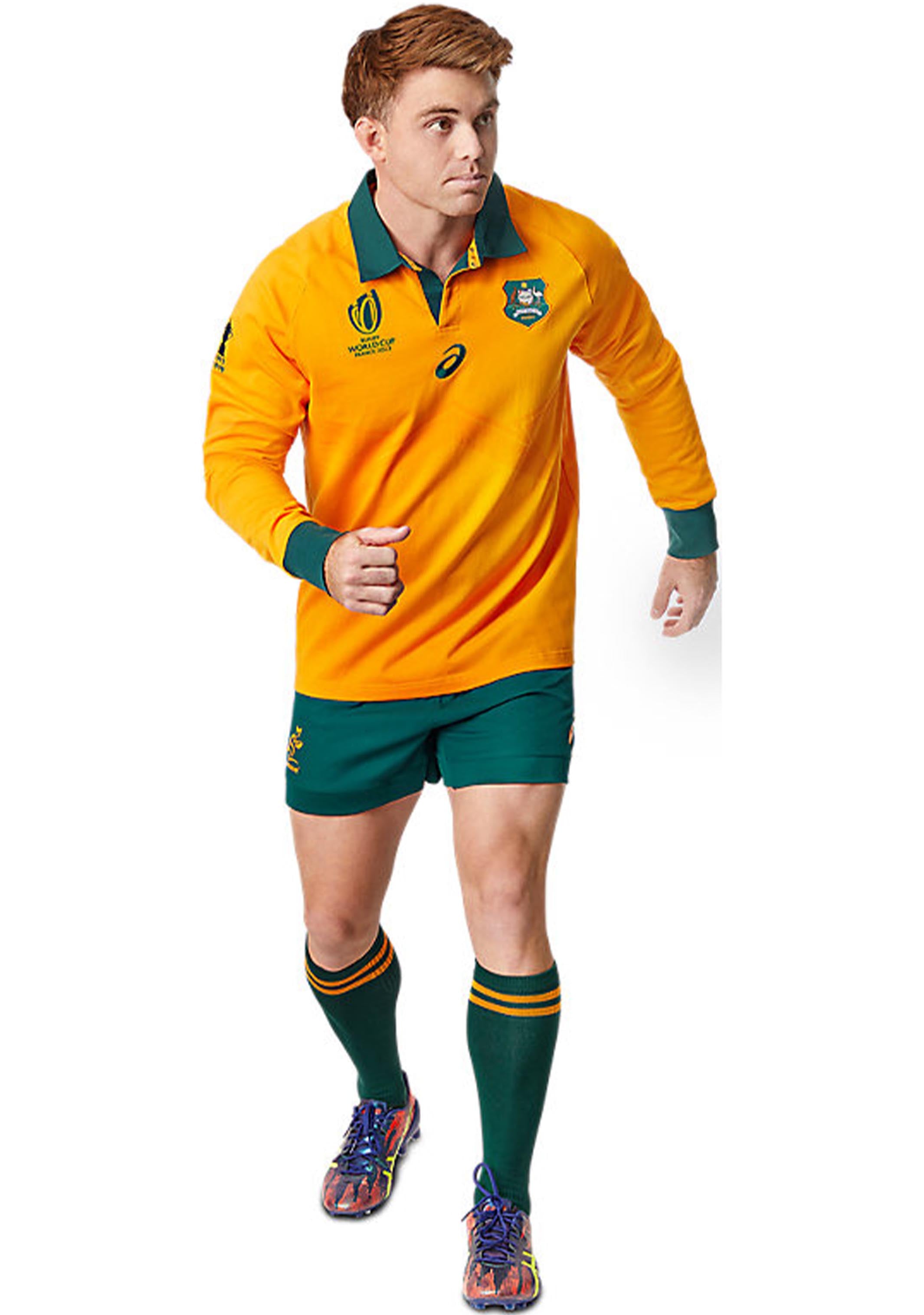 ASICS Men's Wallabies RWC23 Traditional Rugby Jersey 2111B702-750 - Official Rugby Union Fan Apparel for Match Day & Sports Events
