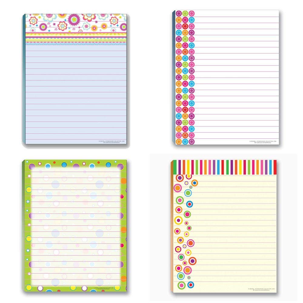 Stonehouse Collection 8 Assorted Notepads - 4 Beach & 4 Fun Design Notepads - Made in USA - Perfect for Office, School & Gift Giving