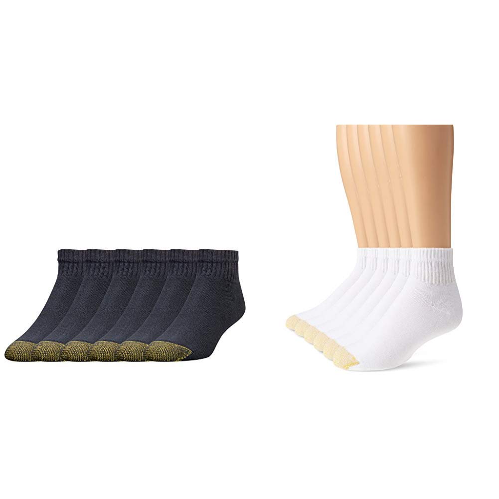 Gold Toe Men's Big and Tall 656P Cotton Quarter Athletic Socks - 6 Pack (Black & White) - Comfortable Workout & Casual Wear Socks for Sports, Running & Everyday Use