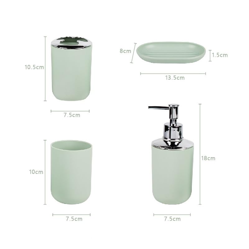 Premium Bathroom Essentials Kit - Soap Dish, Lotion Dispenser & Toothbrush Holder Set | Modern Toiletries Organizer for Shower, Sink Counter & Vanity Storage