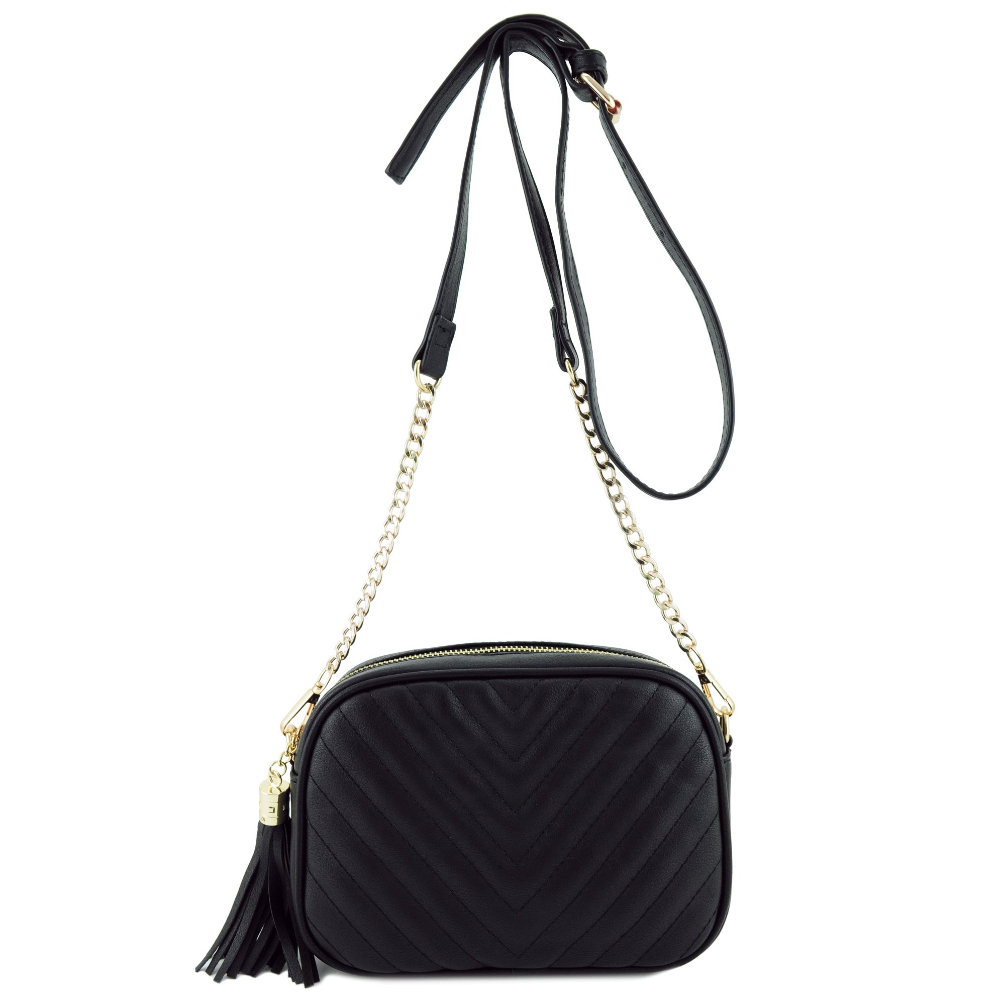 Stylish Crossbody Bag with Adjustable Metal Chain Strap & Tassel Zipper - Perfect for Women's Daily Use, Travel, and Shopping